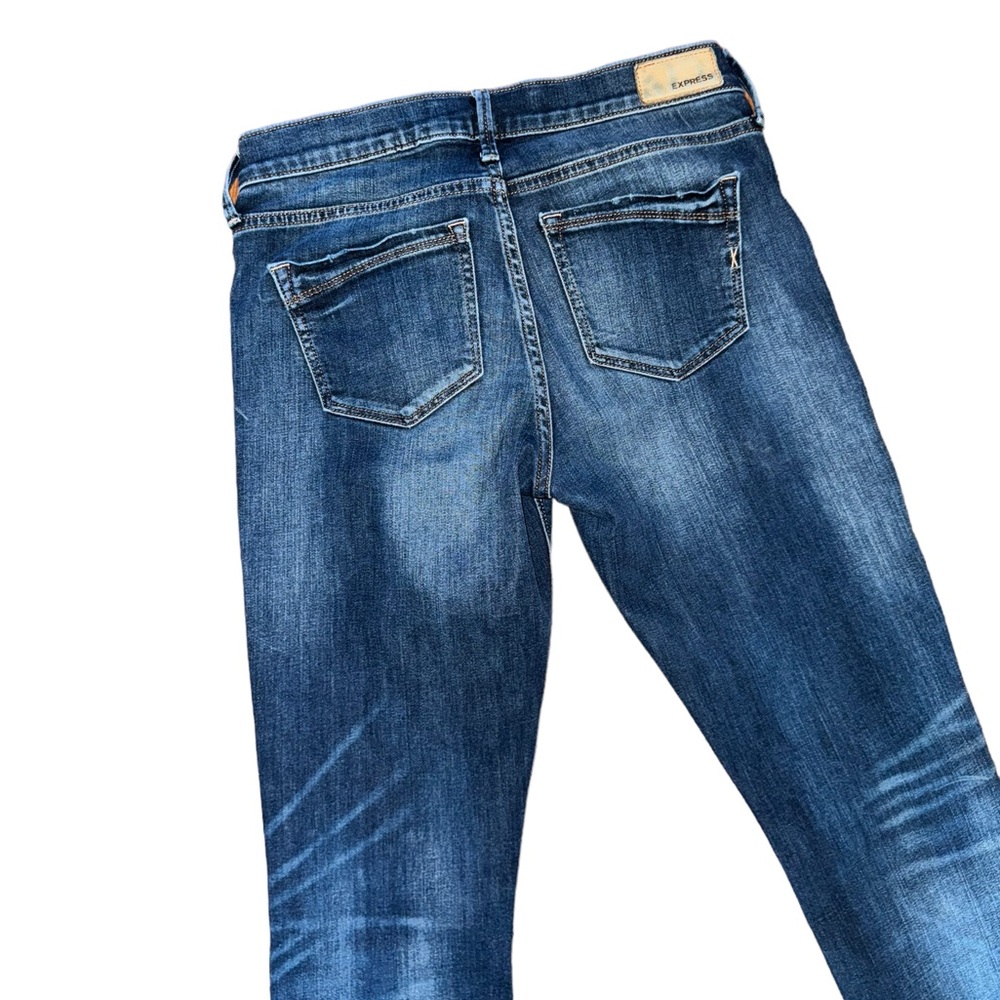 Express Repreve Ankle Legging Mid Rise Dark Wash Jeans Women’s Size 2R - Picture 4 of 7